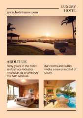 Luxury Hotel Ad with Modern Interior of Rooms