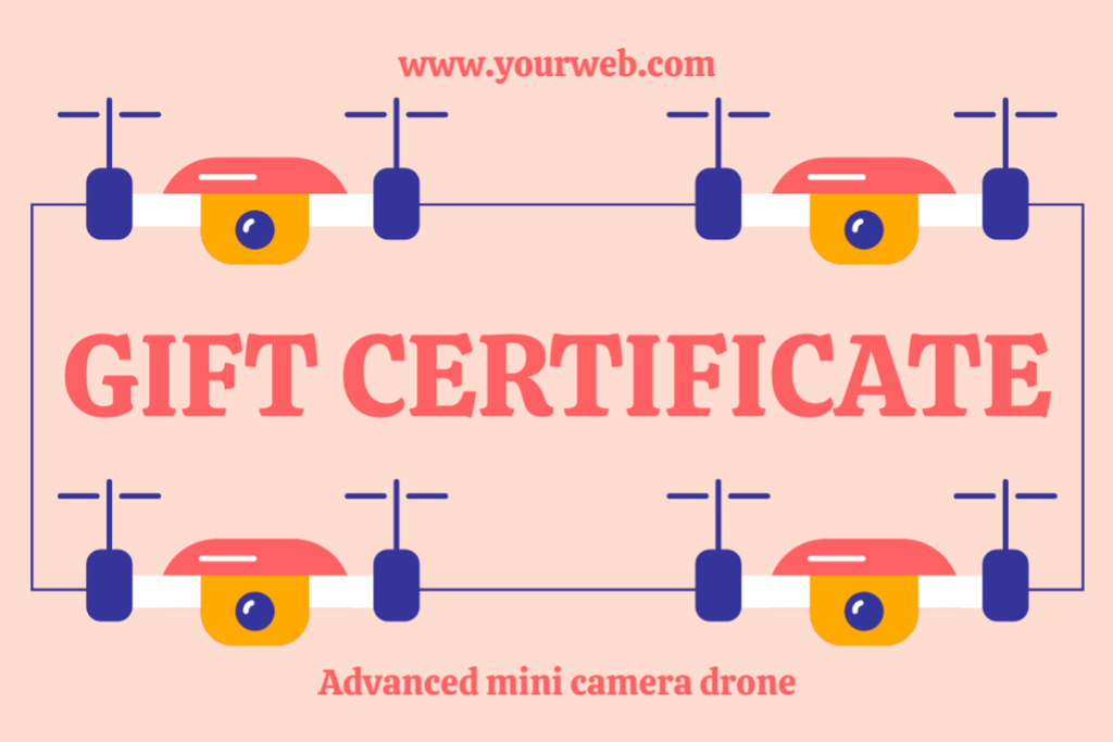 Plantilla de diseño de Advanced Camera Drone Offer Gift Certificate 