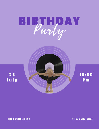 Birthday Party Celebration Announcement Invitation 13.9x10.7cm Design Template
