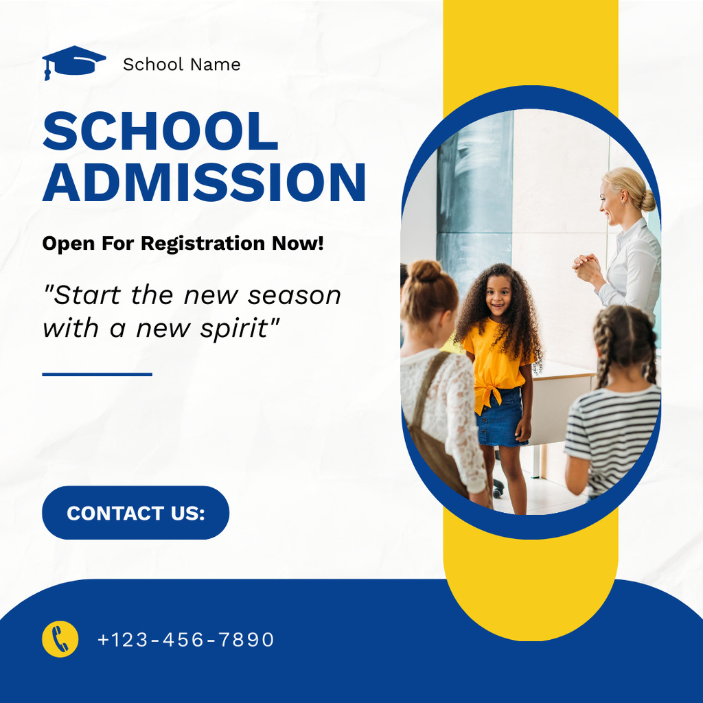 Opening of School Registration for Academic Year Instagram Design Template