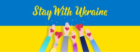 Stand with Ukraine Facebook cover Šablona návrhu