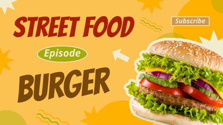 Burger offer at Street Food Festival Youtube Thumbnail Design Template