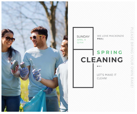Charity Event for Spring Garbage Cleanup in Parks Large Rectangle Design Template