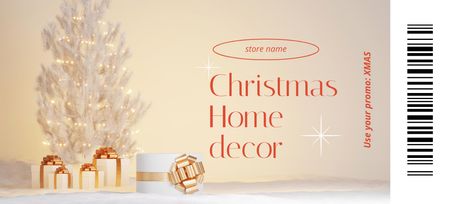 Christmas Home Decor Sale Offer Coupon 3.75x8.25in Design Template