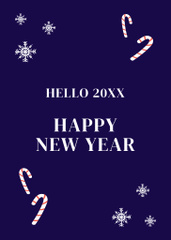 New Year Holiday Greeting on Blue