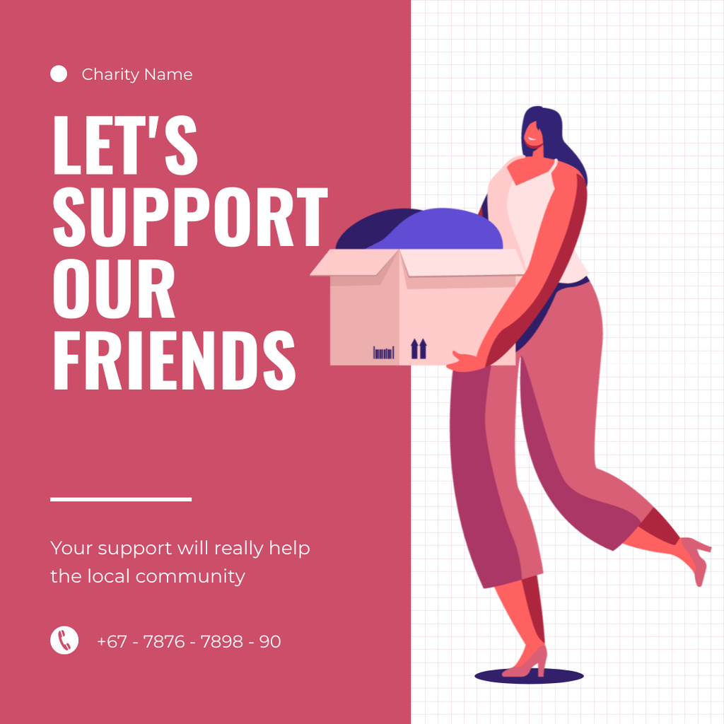 Plantilla de diseño de Offer to Provide Support Instagram AD 