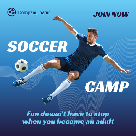 Plantilla de diseño de Campamento deportivo de fútbol Animated Post 
