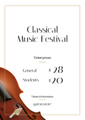 Classical Music Festival Announcement with Violin Strings