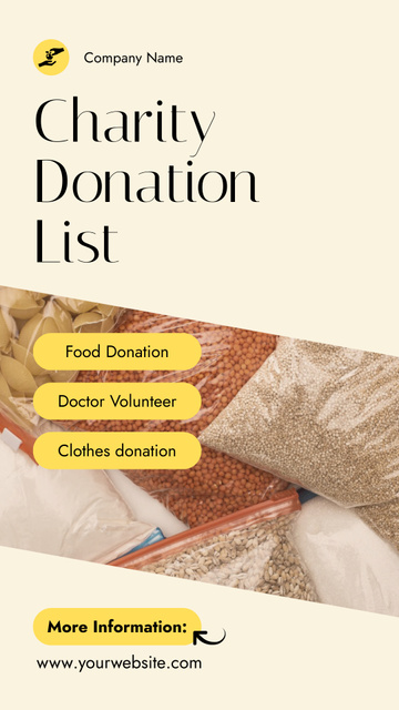 Designvorlage Charitable Donation List für Instagram Story