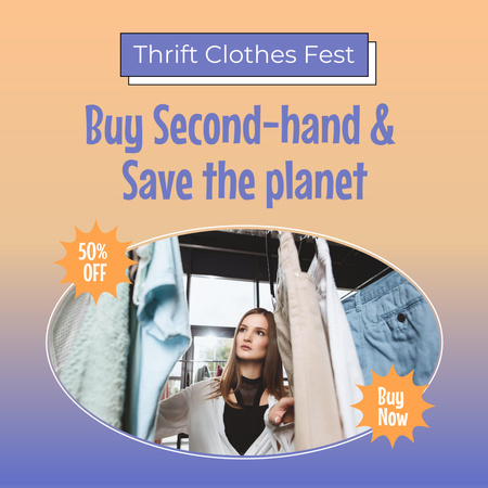 Szablon projektu Buy second-hand and save planet Instagram AD