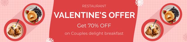 Ontwerpsjabloon van Ebay Store Billboard van Valentine's Dessert Discount Offer