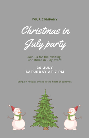Playful Announcement for July Christmas Party Flyer 5.5x8.5in Design Template