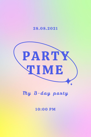Party Announcement on Gradient Background Flyer 4x6in Design Template