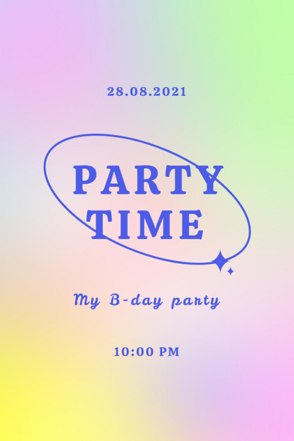 Party Ad on Bright Pink Gradient Background Flyer 4x6in Design Template