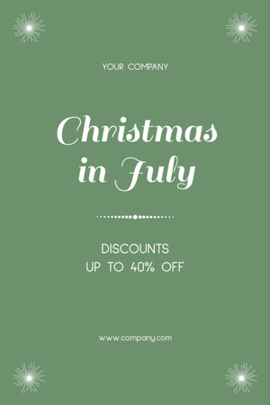 Christmas in July Discount Sale Announcement Postcard 4x6in Vertical Modelo de Design