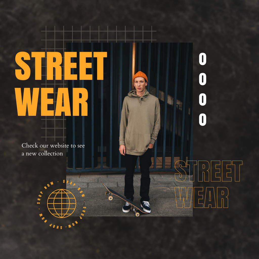 Street Fashion Collection for Men Instagram tervezősablon