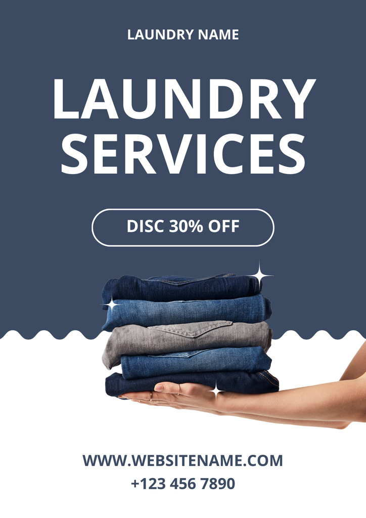 Offer Discounts on Laundry Service Poster Modelo de Design