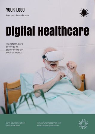 Digital Healthcare Services Newsletter – шаблон для дизайна