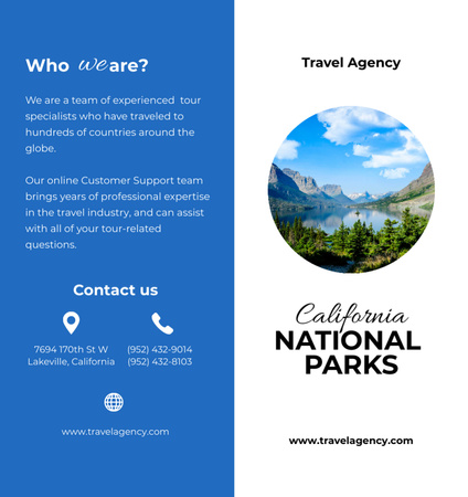 Plantilla de diseño de Oferta de viaje turístico al Parque Nacional de California Brochure Din Large Bi-fold 