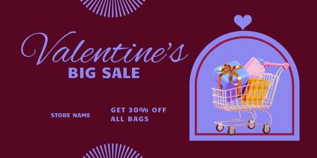 Big Sale on Valentine's Day Twitter tervezősablon