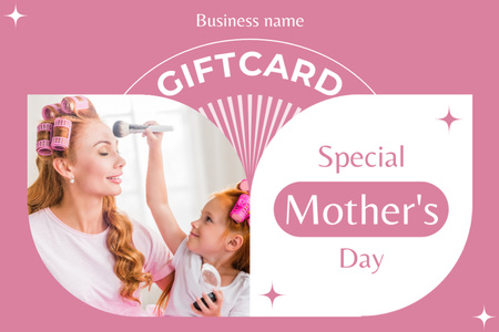Mother's Day Offer with Mother and Daughter having Fun Gift Certificate Design Template