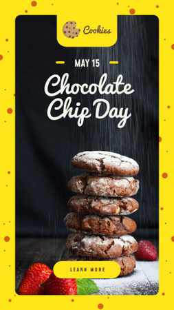 Chocolate chip Day with Cookies Instagram Story Design Template