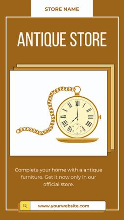 Sale of Pocket Watches in Antique Store Instagram Story Design Template