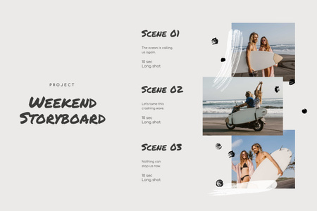 Happy Couple on Vacation by the Sea Storyboard Design Template