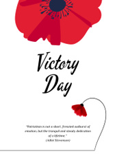 Victory Day with Red Poppy Flower