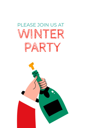 Winter Party Announcement Invitation 6x9in Modelo de Design