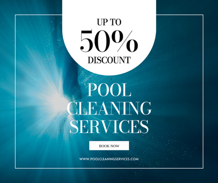 Designvorlage Offer Discounts on Pool Cleaning Services für Facebook