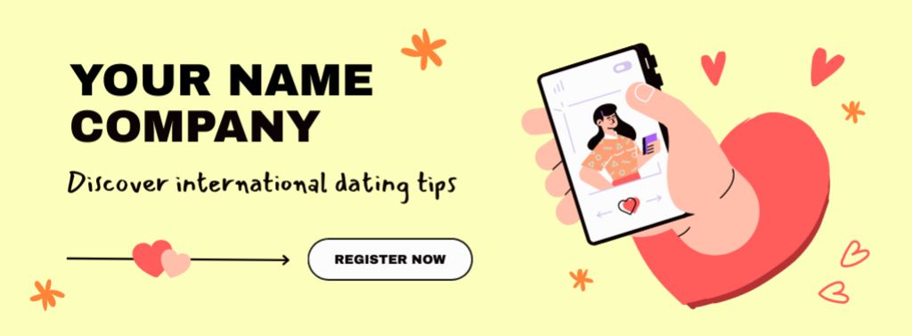 Designvorlage Tips for International Dating für Facebook cover