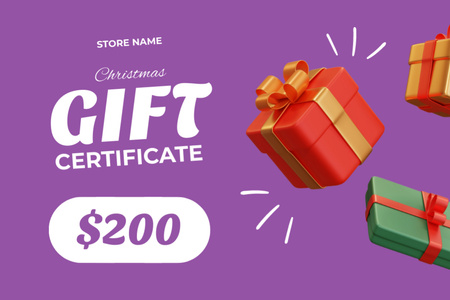 Ontwerpsjabloon van Gift Certificate van Christmas Special Offer with Gifts