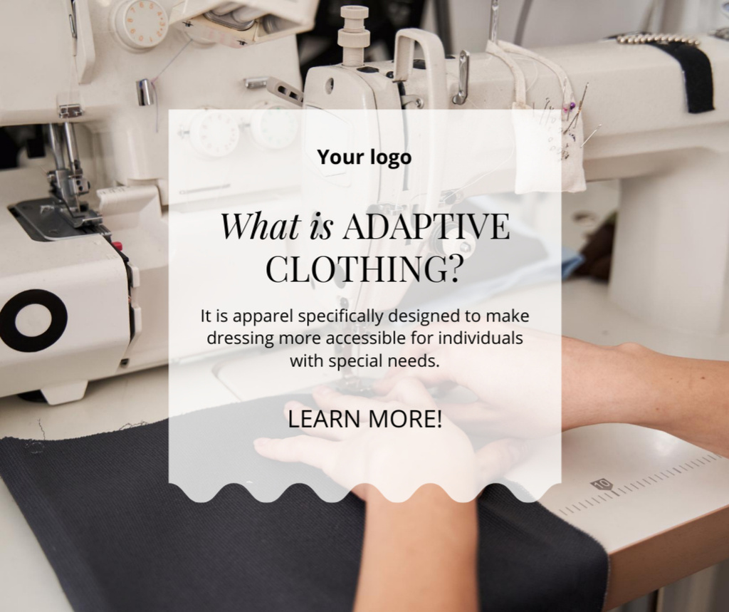 Ontwerpsjabloon van Facebook van Info about Adaptive Clothing