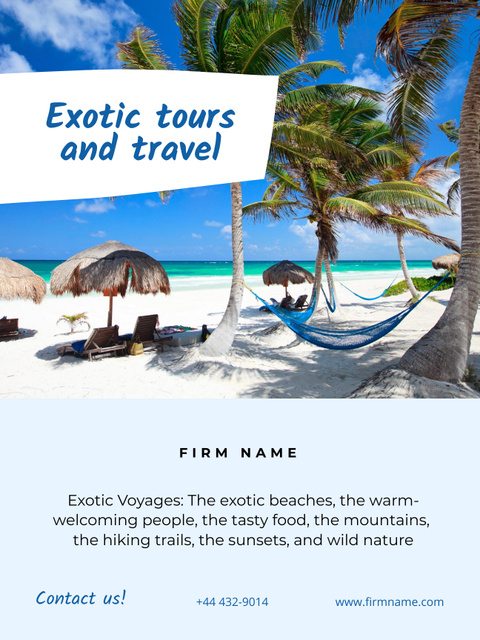 Designvorlage Authentic Travel Tour Offer With Ocean View für Poster US