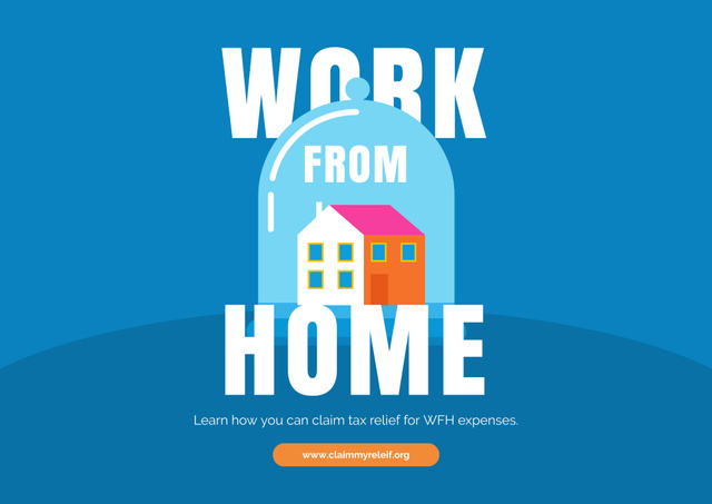Appeal To Work From Home During Quarantine with Illustration of Isolated House Poster B2 Horizontal Design Template