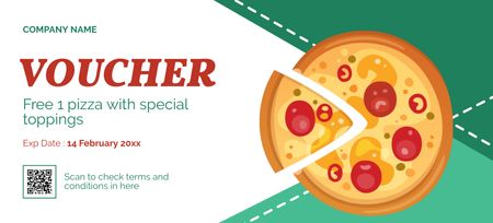 Free Pizza Voucher Offer Coupon 3.75x8.25in Design Template
