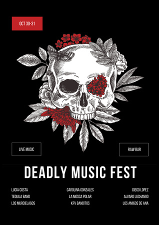 Music Festival on Halloween Announcement Poster Design Template