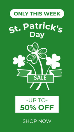 St. Patrick's Day Weekly Discount Offer Instagram Story Design Template