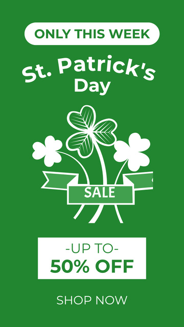Ontwerpsjabloon van Instagram Story van St. Patrick's Day Weekly Discount Offer