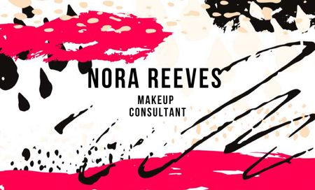 Makeup Consultant Offer with Colorful Paint Smudges Business Card 91x55mm Design Template