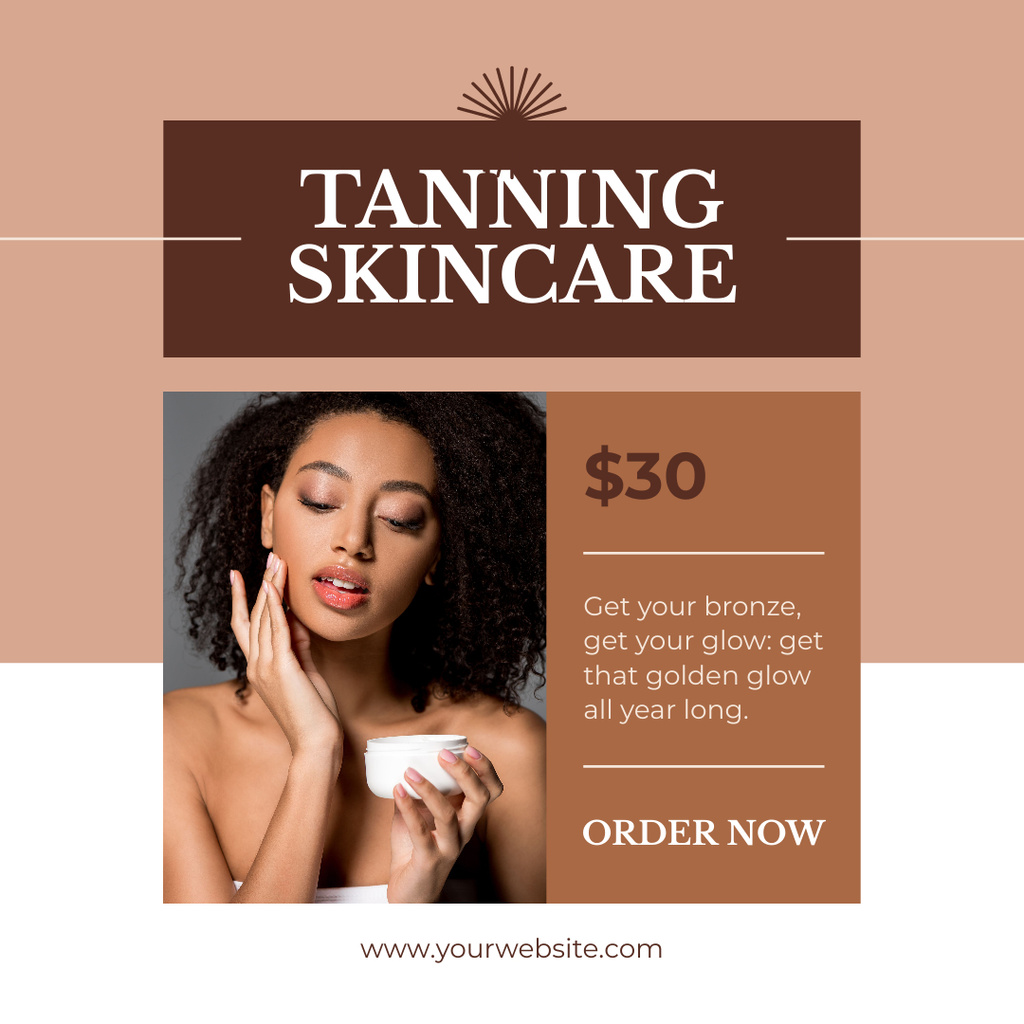 Designvorlage Tanning Skincare Goods for African American Skin für Instagram AD