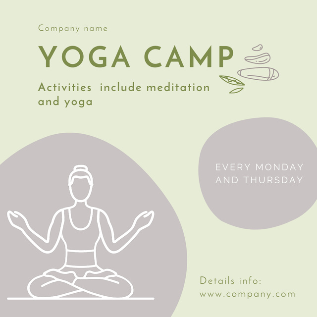 Modèle de visuel Yoga Camp  - Animated Post