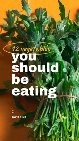 Healthy Eating Inspiration with Bunch of Arugula Instagram Story – шаблон для дизайну