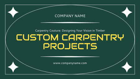 Custom Carpentry Projects Proposition on Green Presentation Wide Design Template