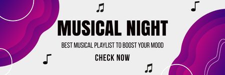 Musical Night With Best Playlist Email header Modelo de Design
