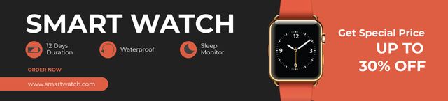 Sale Offer of Functional Smart Watch Ebay Store Billboard Design Template