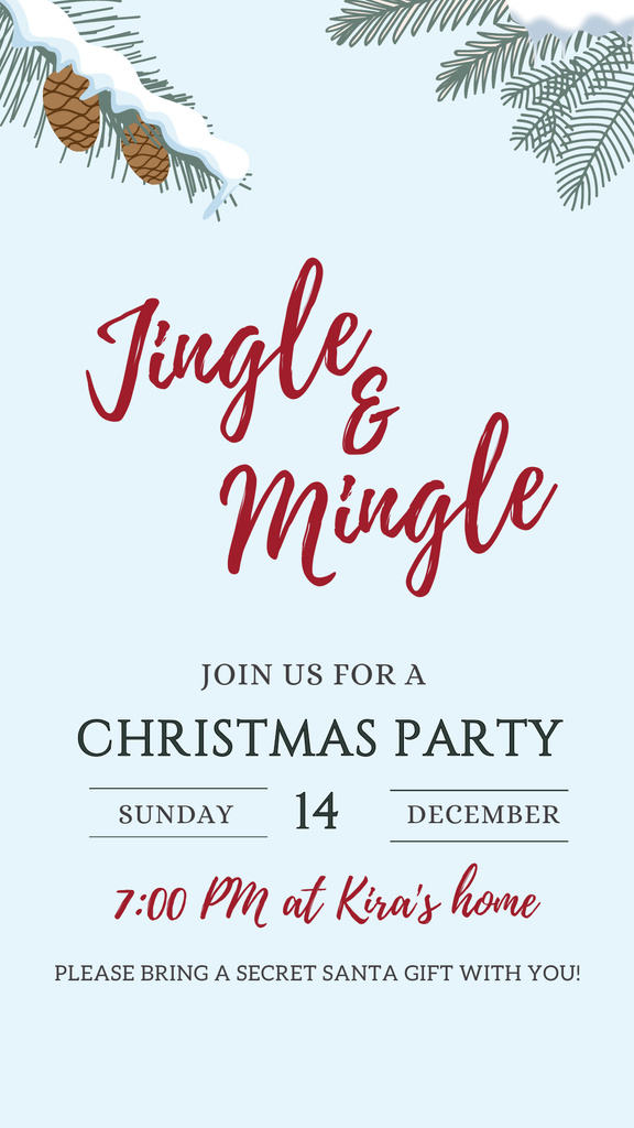 Christmas Party Announcement Instagram Story Design Template