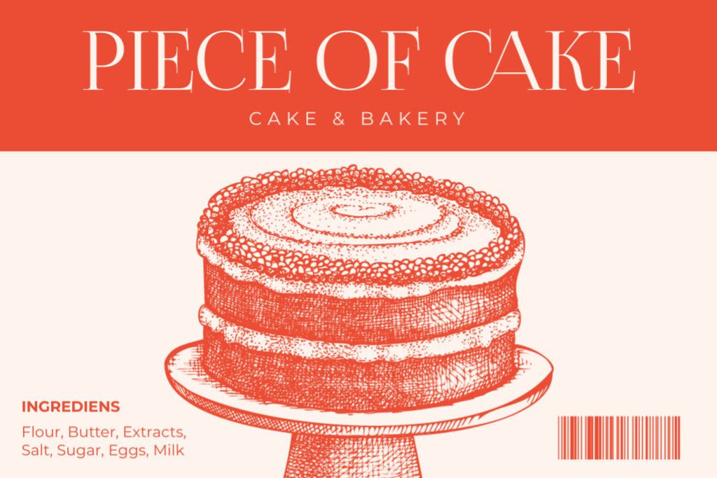 Pieces of Cake Retail Label Design Template