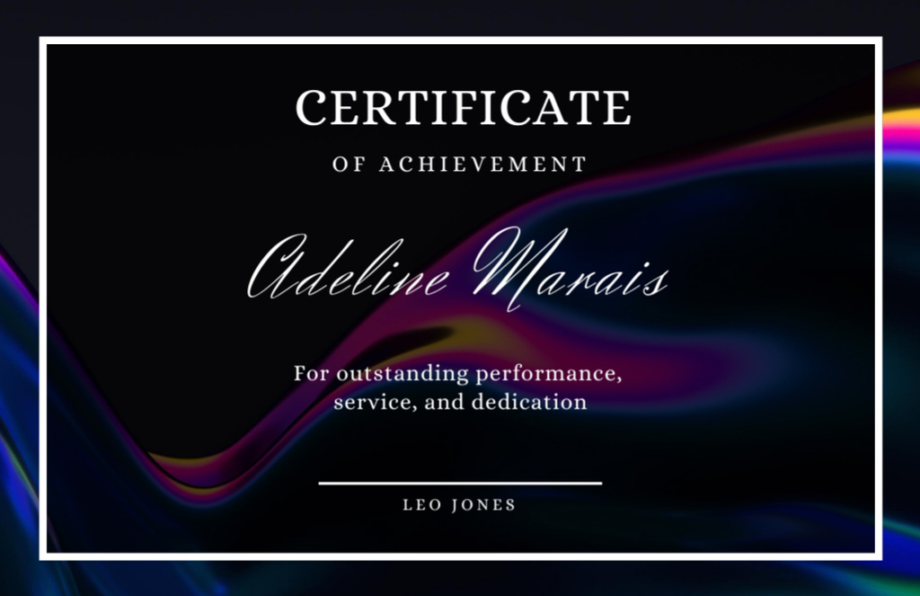 Modèle de visuel Award for Outstanding Performance and Service - Certificate 5.5x8.5in